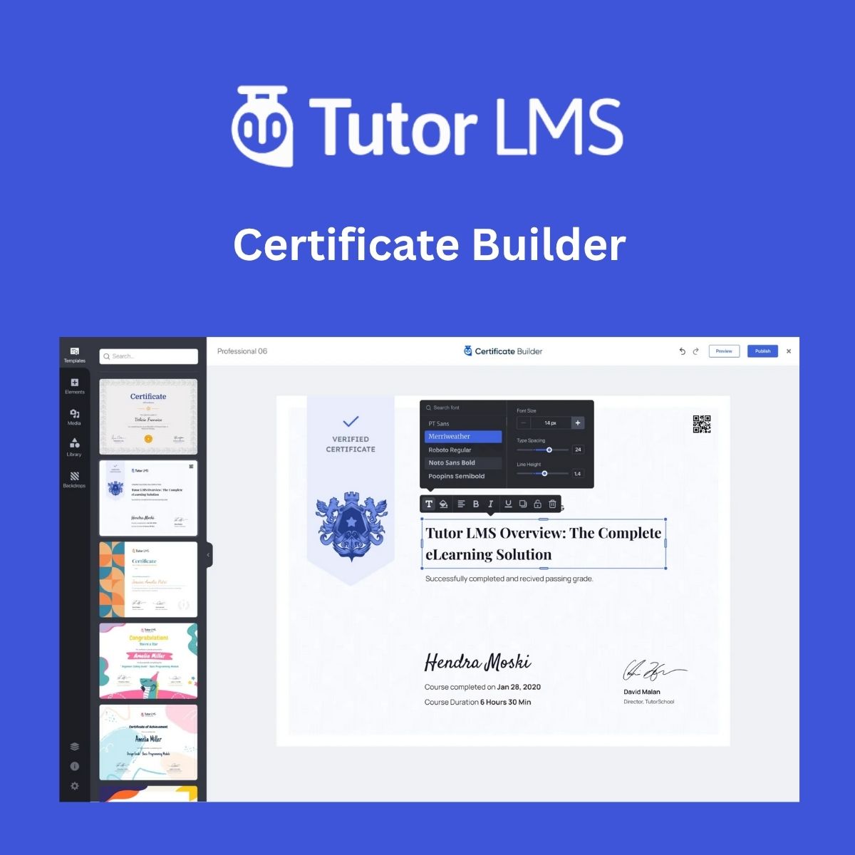 utor LMS Pro – Certificate Builder