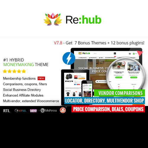 REHub – Price Comparison, Multi Vendor Marketplace WordPress Theme